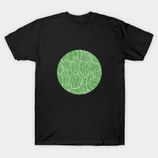 Green Cactus Pattern T-Shirt